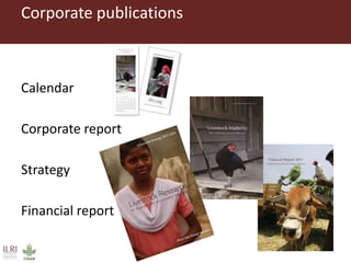 Publishing and designing ILRI’s research products