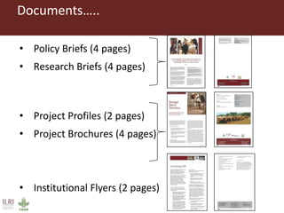 Publishing and designing ILRI’s research products