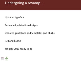 Publishing and designing ILRI’s research products