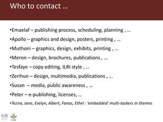 Publishing and designing ILRI’s research products