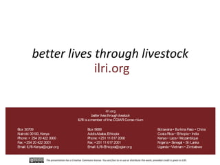 Publishing and designing ILRI’s research products