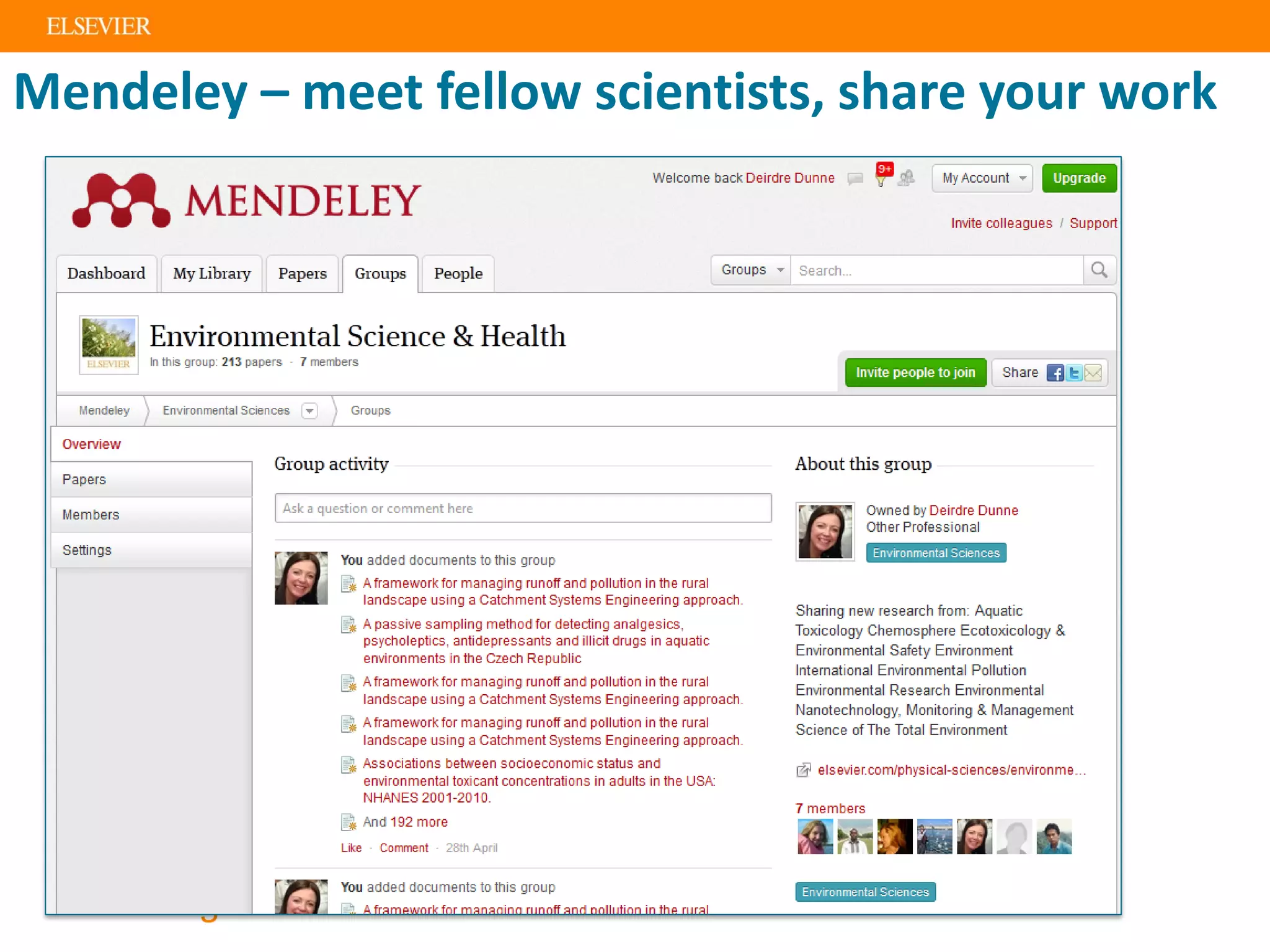 Mendeley – meet fellow scientists, share your work
 
