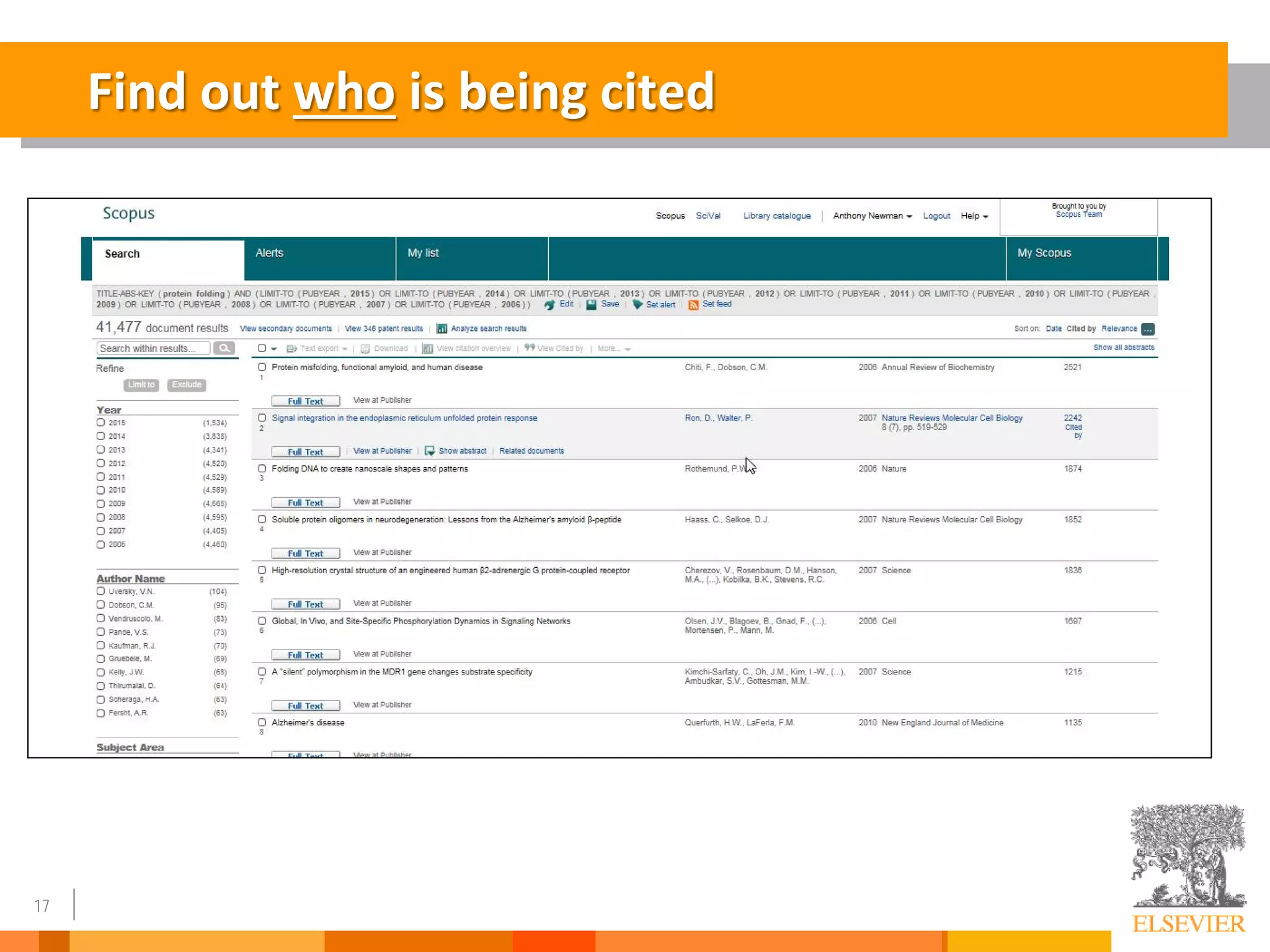 17
Find out who is being cited
 