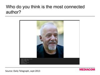 Who do you think is the most connected
author?
Source: Daily Telegraph, sept 2013
 