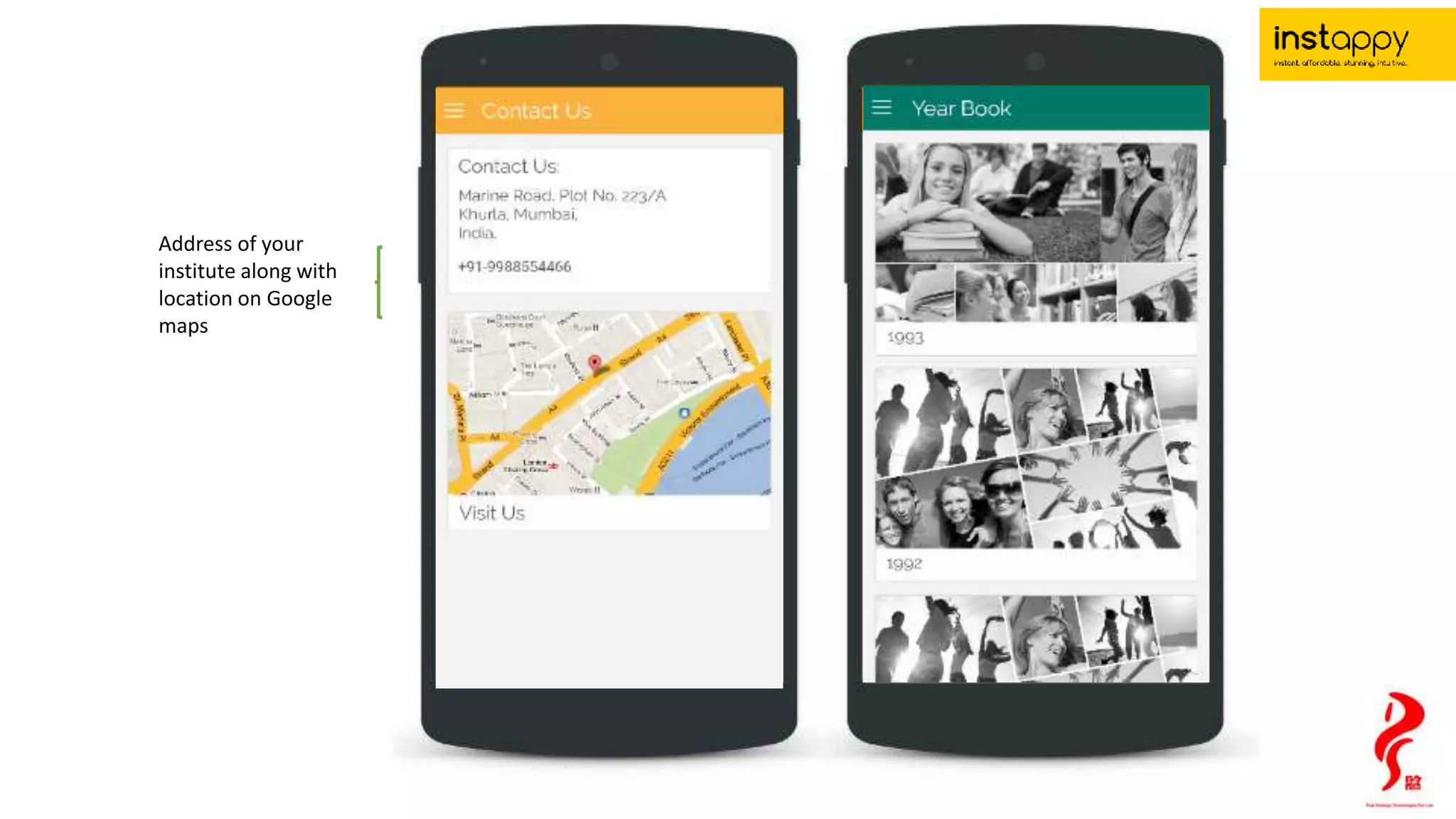 Consumer Journey
Address of your
institute along with
location on Google
maps
 