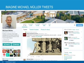IMAGINE MICHAEL MÜLLER TWEETS
34 Publishing for Impact
 