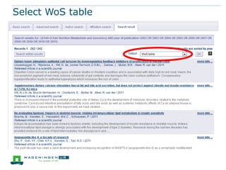 Select WoS table
 