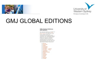 GMJ GLOBAL EDITIONS 
 
