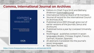 Publishing in the Global Archival Profession: Opportunities and Challenges   