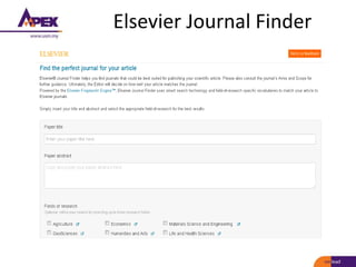 Elsevier Journal Finder
 