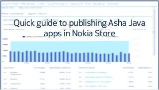 Quick guide to publishing Asha Java
apps in Nokia Store
 