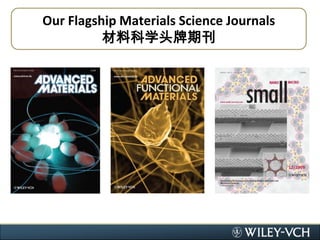 Our Flagship Materials Science Journals材料科学头牌期刊