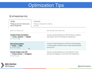 Optimization Tips
@pareshmayani
 