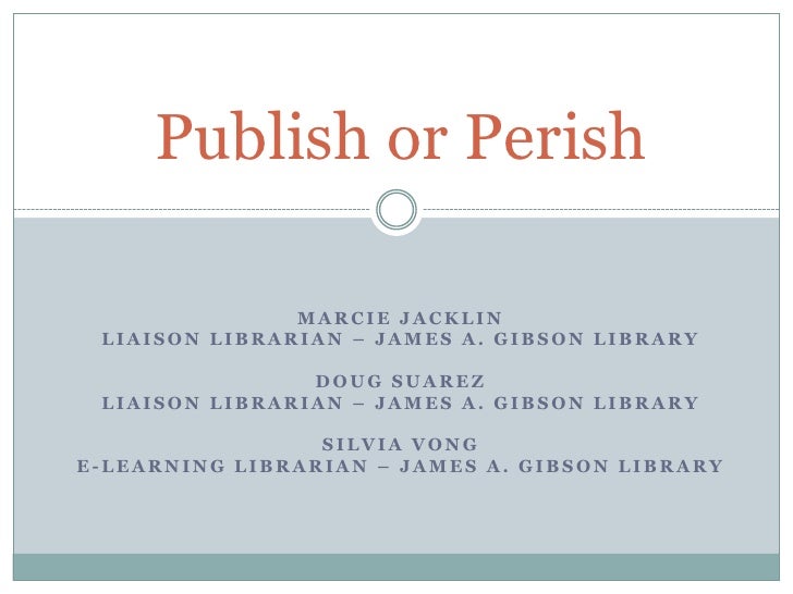 Publish Or Perish Pop