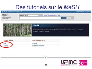 Des tutoriels sur le MeSH




           15
 