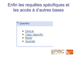 Enfin les requêtes spécifiques et
  les accès à d’autres bases
 