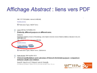 Affichage Abstract : liens vers PDF
 