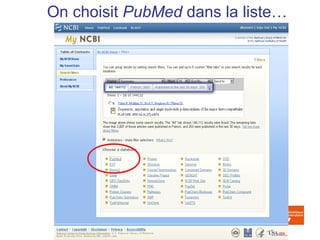 On choisit PubMed dans la liste…
 