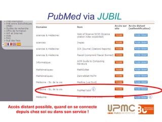 PubMed via JUBIL




Accès distant possible, quand on se connecte
   depuis chez soi ou dans son service !
 