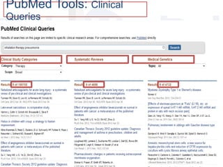 PubMed Tools: Clinical
Queries
 