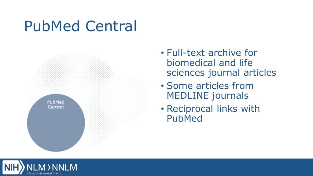 Live PubMed, PubMed Central, MEDLINE, MedlinePlus...What's