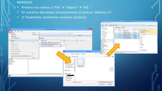 MENDELEY
• Primero nos vamos a “File”  “Import”  “RIS…”
• En nuestras descargas encontraremos el archivo “delivery.ris”
• ¡Y finalmente, tendremos nuestros archivos!
 