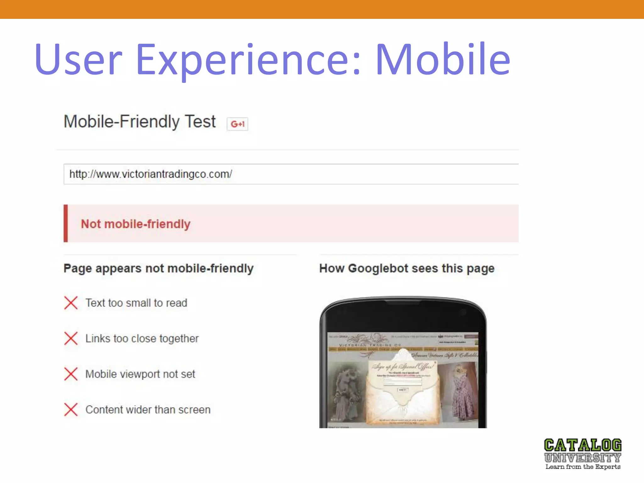 User Experience: Mobile
 