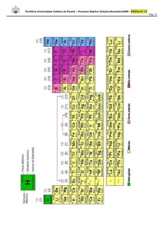 Pontifícia Universidade Católica do Paraná – Processo Seletivo Outubro-Novembro/2009 – PROVA Nº 11
                                                                                                     Pág. 13
 