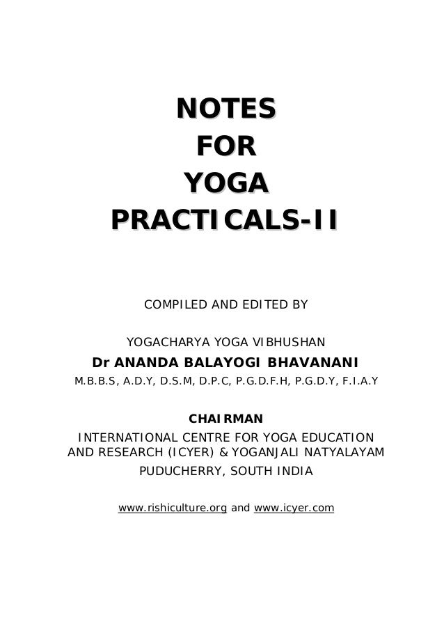 Yoga Practical NotesII