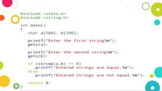 Implementation Of String Functions In C | PPT
