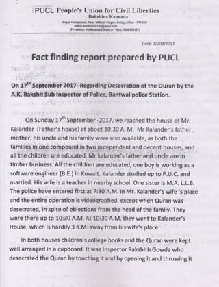 PUCL report on Bantwal ( 9 pages)