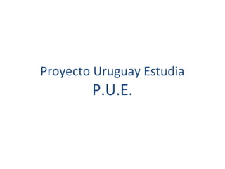 Proyecto Uruguay Estudia
P.U.E.
 