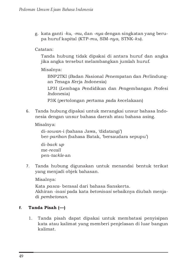 Pedoman Umum Ejaan Bahasa Indonesia Puebi