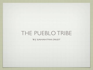THE PUEBLO TRIBE
   BY SAMANTHA CRIST
 