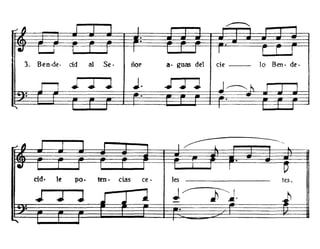 ..-1 '"
I I I I
,..--....
I I
·· .I l......i I I 1 I I I I I r r I
3. Ben·de· cid al Se· ñor a· gUa'l del cie lo Ben· de·
ri
i
J J J. rn l'~l~ ¡ I 1
.. · .
' I ,
I~l --------~
.,,~ I I I .
.
leI I I I I I I I I D
cid· le po. ten· das ce· les tes.
.r:r:l
- J~~.1 ~ J -4~
.
I
 