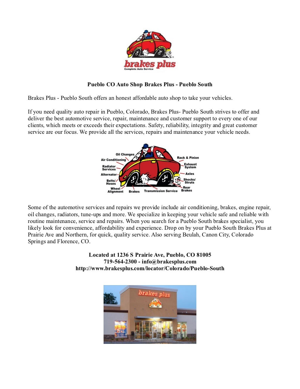 Pueblo co auto shop brakes plus pueblo south