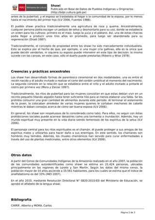 Shawi
Publicado en Base de Datos de Pueblos Indígenas u Originarios
(http://bdpi.cultura.gob.pe)
antes de la pubertad, y e...