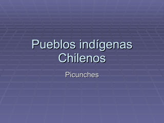 Pueblos indígenas Chilenos Picunches 
