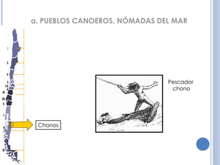 a. PUEBLOS CANOEROS, NÓMADAS DEL MAR Chonos Pescador  chono 