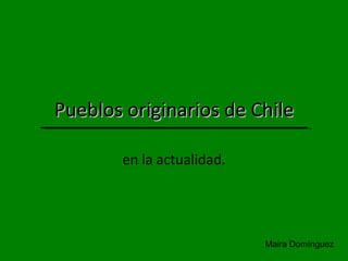 Pueblos originarios de Chile en la actualidad. Maira Domínguez 