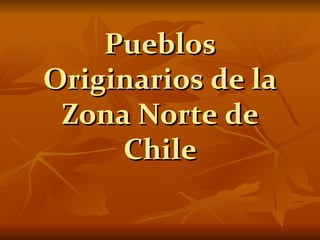 Pueblos Originarios de la Zona Norte de Chile 