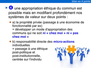 Michel Puech Les biens communs comme biens "propres" Bordeaux 2015 11 05, Rencontres territoriales de la propreté urbaine