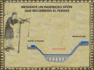 MEDIANTE UN INGENIOSO SIFÓN
 QUE RECORRERÍA EL PUENTE
 
