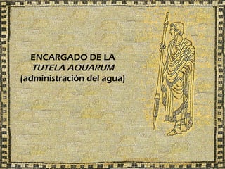 ENCARGADO DE LA
   TUTELA AQUARUM
(administración del agua)
 