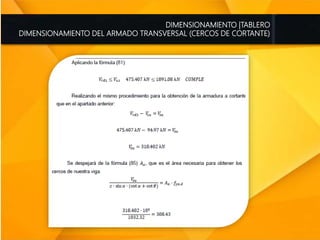 DIMENSIONAMIENTO |TABLERO
DIMENSIONAMIENTO DEL ARMADO TRANSVERSAL (CERCOS DE CORTANTE)
 