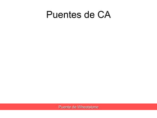 Puentes de CA Puente de Wheatstone 