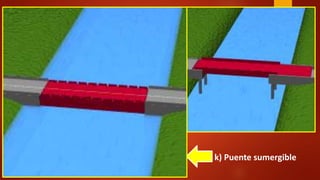 i) Puente retráctil horizontal:
j) Puente mesa:
k) Puente sumergible
 