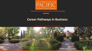 Transforming Lives Through Excellence in Business Education
Pacific.edu/Business
Please turn on your cell phones!
 