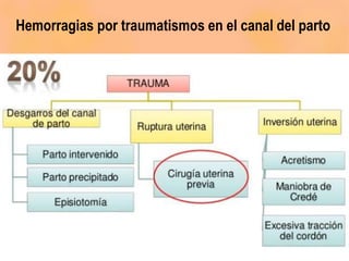 Hemorragias por traumatismos en el canal del parto
 
