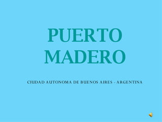 PUERTO MADERO   CIUDAD AUTONOMA DE BUENOS AIRES - ARGENTINA 
